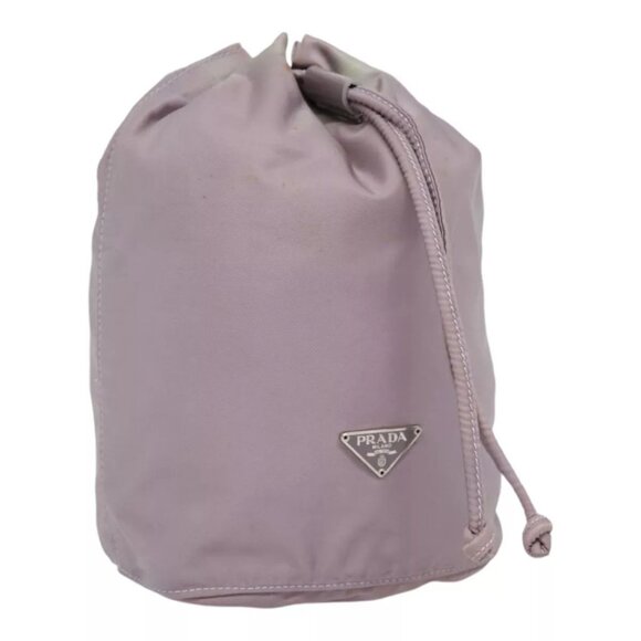 PRADA Pouch Nylon Purple Silver Auth 90239 - Picture 1 of 16